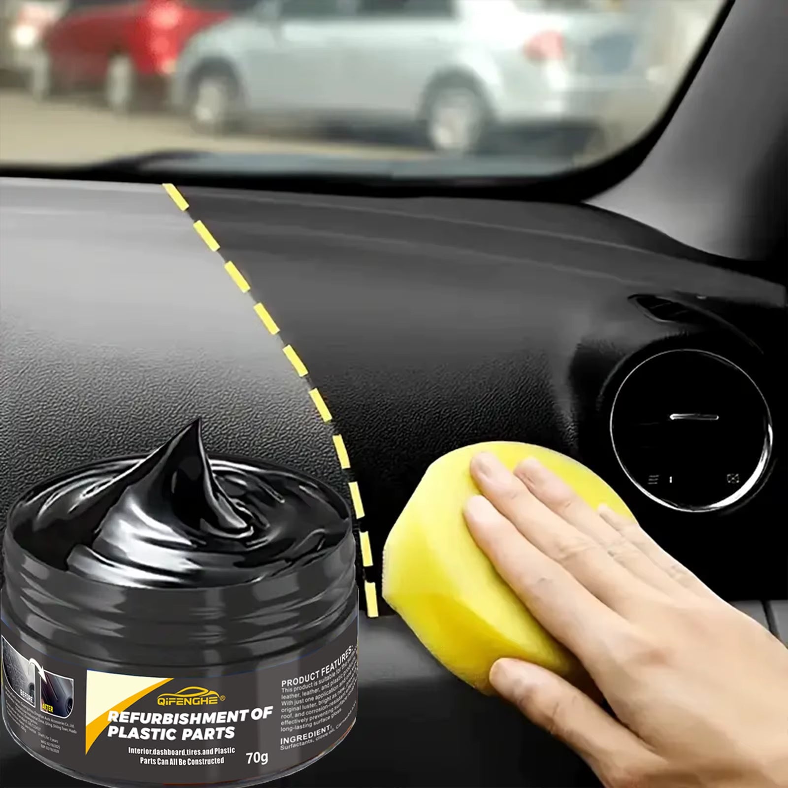 Automotive Plastic Repair Agent-Interior and Exterior Plastic Polishing Wax, Scratch Repair Anti-Aging Cream, Suitable for Tires