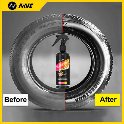 Tire Shine Spray, Black Gloss Tyre Coating, Rubber & Plastic Restorer, Anti-Aging, Long Lasting Shine