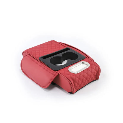 4-In-1 Car Armrest Thicken Height Pad Arm Rest Cushion with Pocket Tissue Cup Holder Memory Cotton Elbow Support Height Pad