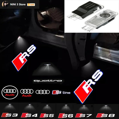 A3 A4 B8 8P 8V A6 C7 A5 Q5 B7 B6 B9 SLINE QUTTRO RS Q3 Q7 S3 S4 S5 S6 S8 Car Door Welcome Light Led HD Projector Lamp