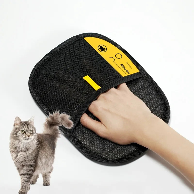 Static Pet Hair Remover Glove, Reusable Mesh Fur Removal Mitt for Cats Dogs,Grooming Brush To Clean Pet Hair on Sofa Bed Carpet