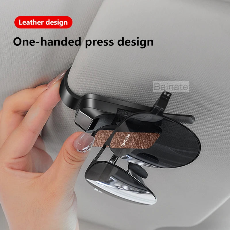 Car Sun Visor Glasses Case Storage Wear-Resistant Sunshade Sunglasses Holder, for Omoda C5 E5 C7 C9 Omoda 5 9 EV PHEV 2024 2025
