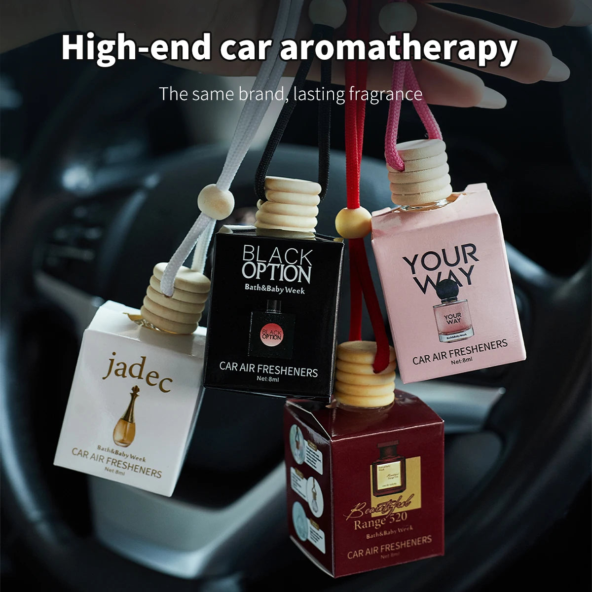1Pc 8Ml Car Suspension Air Freshener, Cute Car Air Diffuser, Home Fragrance, Car Air Freshener Suitable for Wardrobes, Indoor An