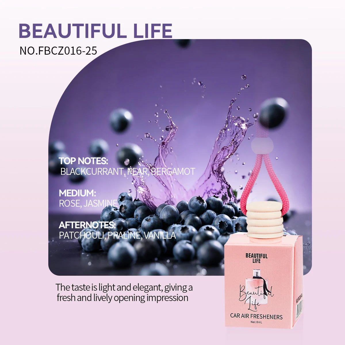 1Pc 8Ml Car Suspension Air Freshener, Cute Car Air Diffuser, Home Fragrance, Car Air Freshener Suitable for Wardrobes, Indoor An