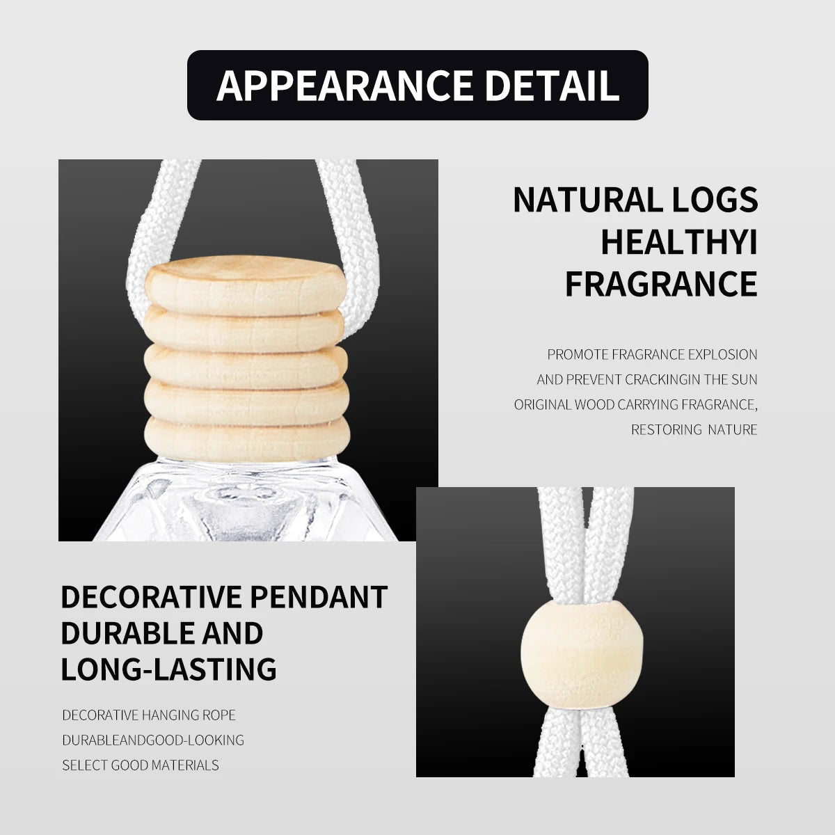 1Pc 8Ml Car Suspension Air Freshener, Cute Car Air Diffuser, Home Fragrance, Car Air Freshener Suitable for Wardrobes, Indoor An